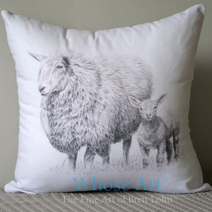 Sheep art cushion