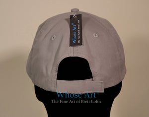 Back of a grey hat.