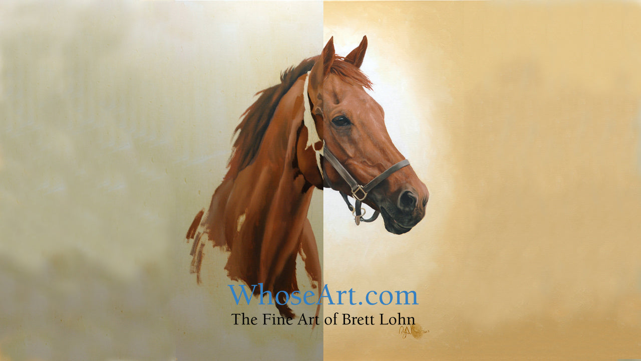 horse portrait art time-lapse video