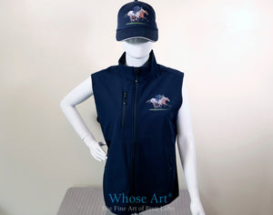 Horse clothing gifts, an equestrian gilet with a horse painting printed onto it