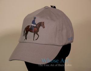 Yeats horse racing memorabilia hat with a picture of Yeats printed on the front.