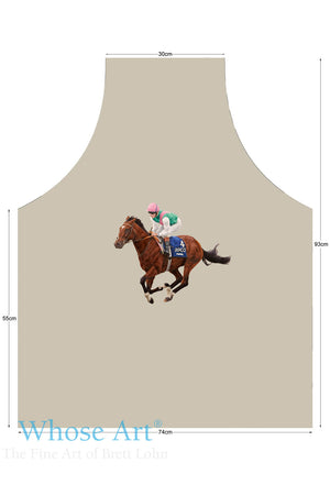 gifts for him: apron with racehorse on the front