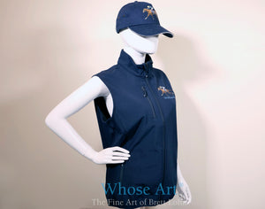 navy bodywarmer ladies fasdhion wit ha matching blue cap