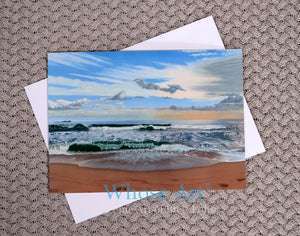 Seascape oil painting greeting card