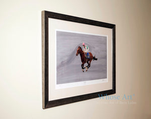 horse racing artwork painting of a racehorse