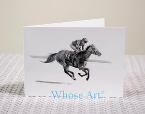 Horse racing greeting card Frankie Dettori