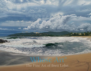 Fabulous stormy skies seascape oil painting of Fréjus on the Cote d'Azur