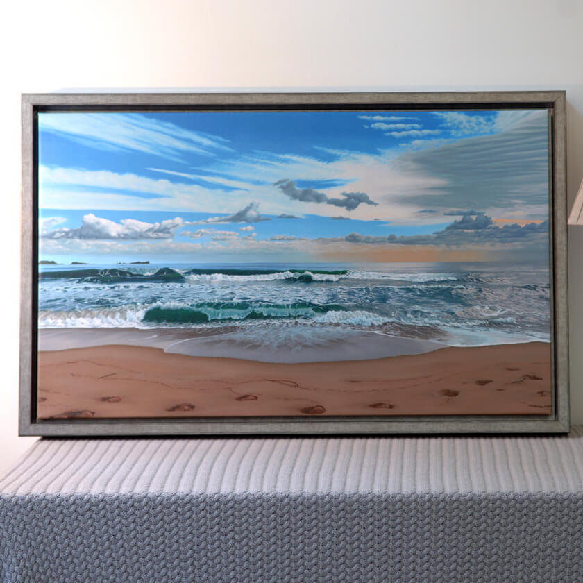 wall art print on a table