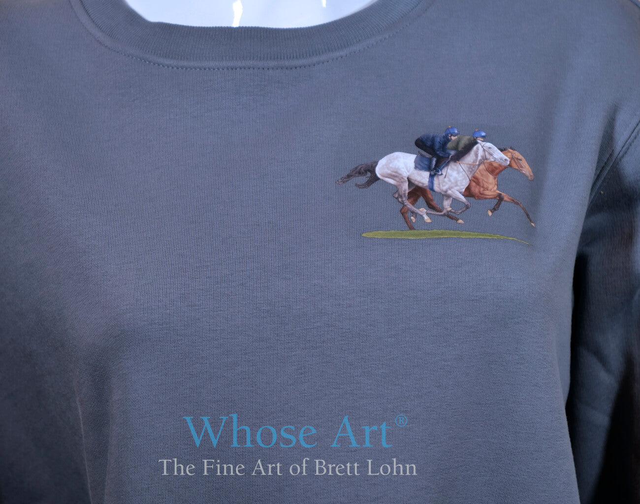 womens sweatshirt with a horse design printed on the front