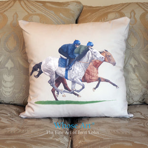 Grey horse painting on a cushion