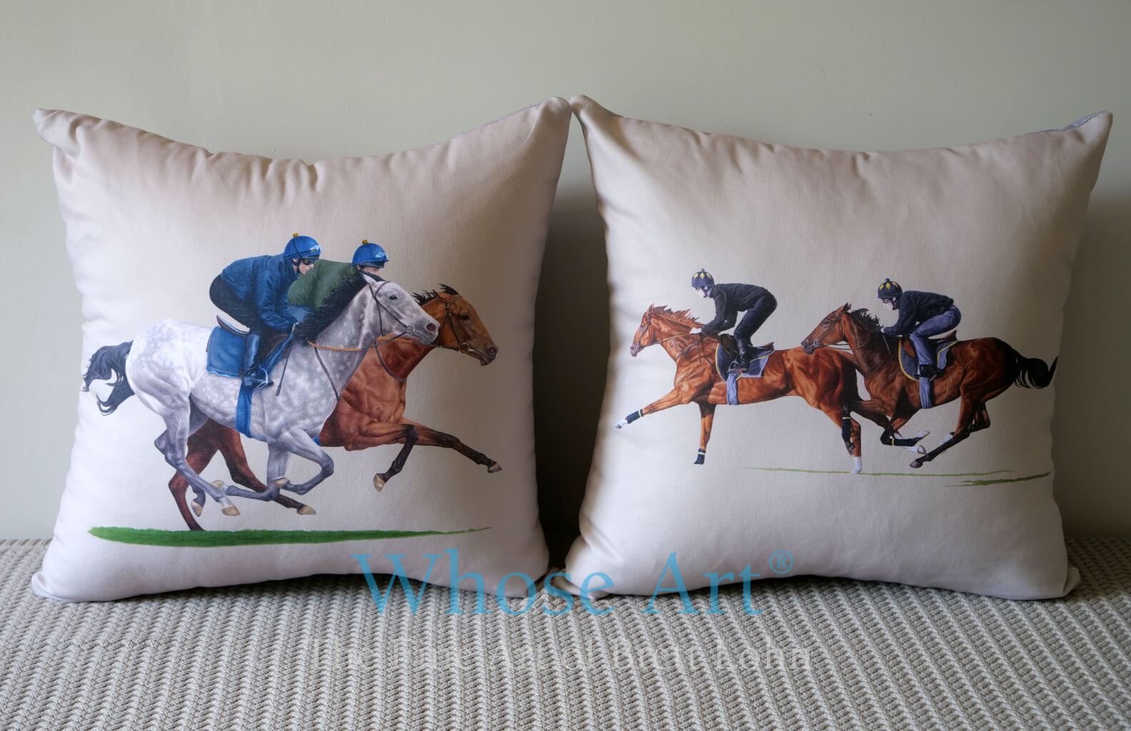 Racehorse Art Cushion Stunning Cushion with Horse Art